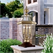 Beaumont Lane Contemporary 3 Light Antique Brass Outdoor Post Top Lantern