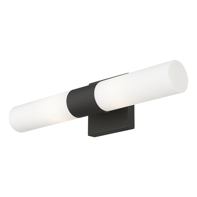 Beaumont Lane 2-Light Twist Lock Metal ADA Vanity Sconce in Textured Black