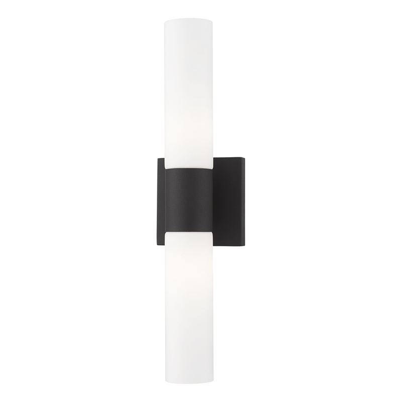Beaumont Lane 2-Light Twist Lock Metal ADA Vanity Sconce in Textured Black