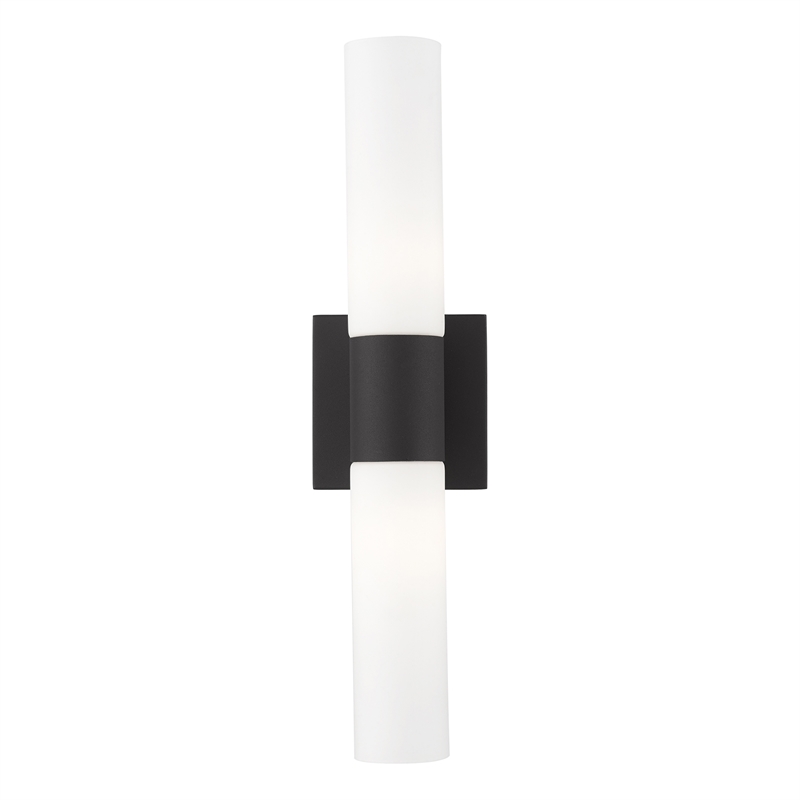 Beaumont Lane 2-Light Twist Lock Metal ADA Vanity Sconce in Textured Black