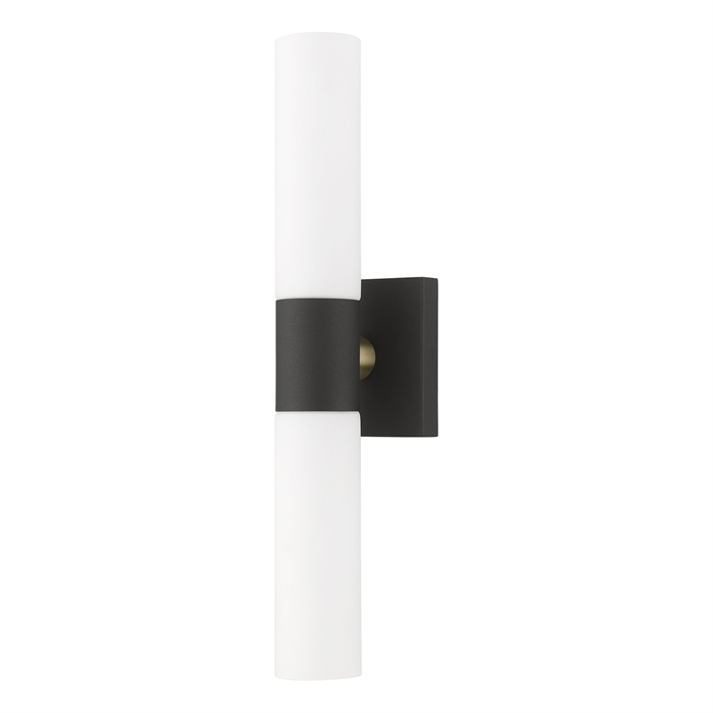 Beaumont Lane 2-Light Twist Lock Metal ADA Vanity Sconce in Textured Black