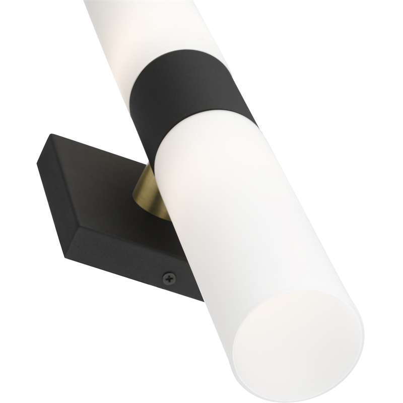 Beaumont Lane 2-Light Twist Lock Metal ADA Vanity Sconce in Textured Black
