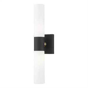 Beaumont Lane 2-Light Twist Lock Metal ADA Vanity Sconce in Textured Black