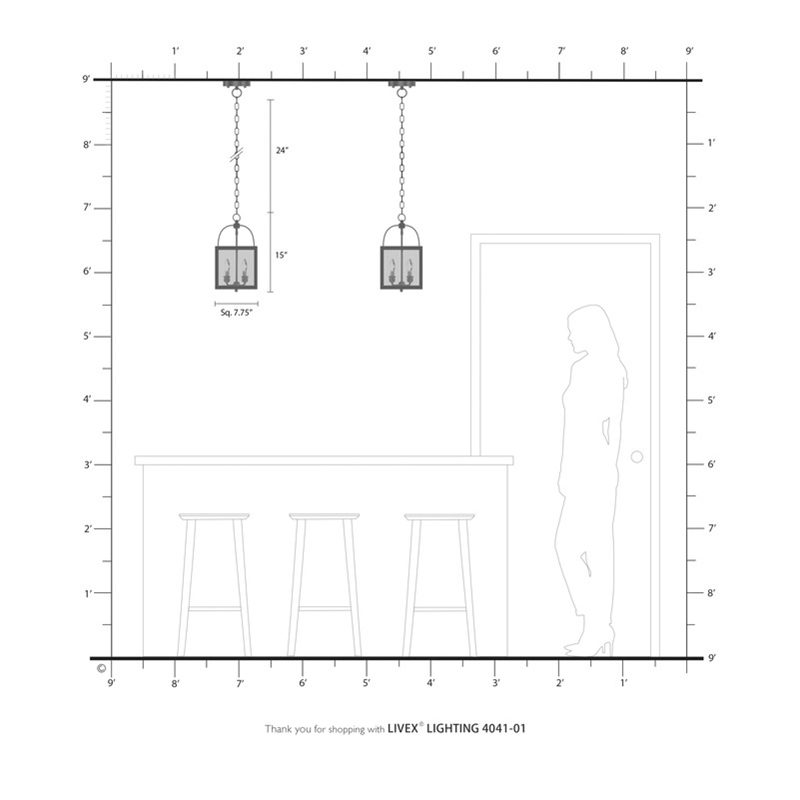 Beaumont Lane Contemporary 2 Light Antique Brass Chain Hang/Ceiling Mount