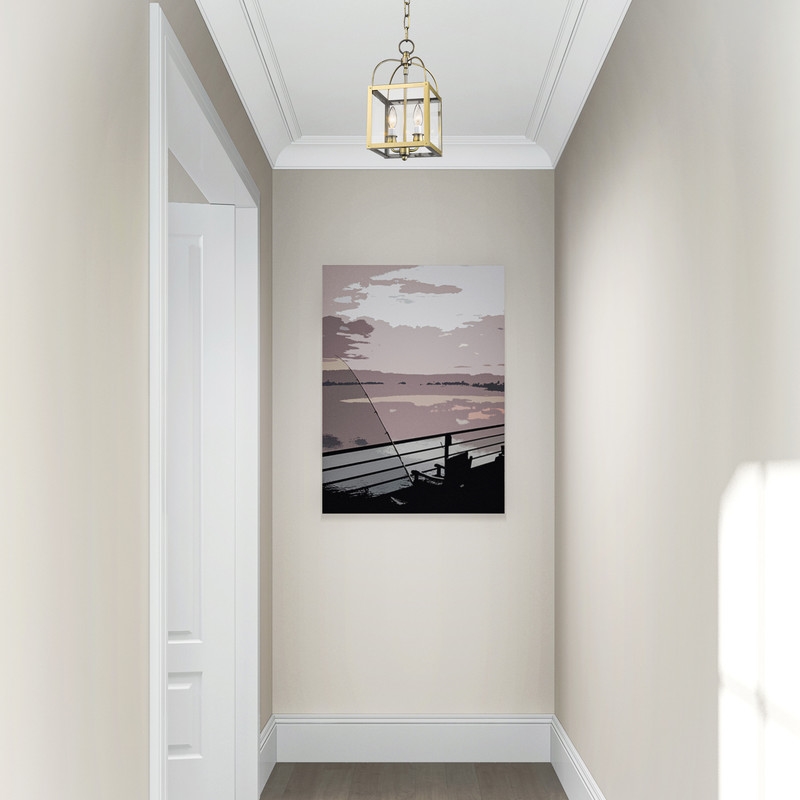 Beaumont Lane Contemporary 2 Light Antique Brass Chain Hang/Ceiling Mount