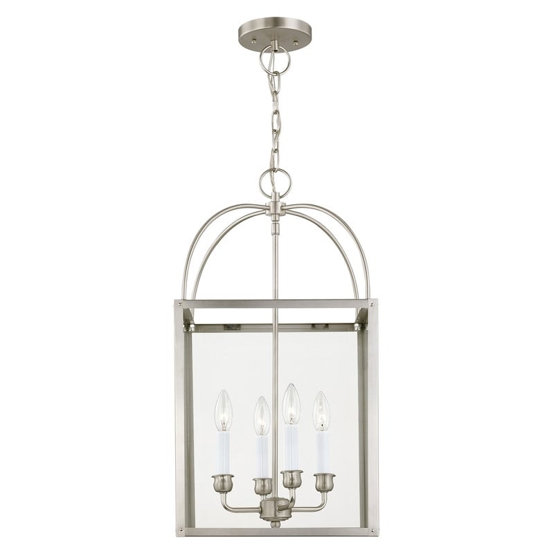 Beaumont Lane Contemporary 4 Light Brushed Nickel Chain Lantern