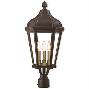 Beaumont Lane Contemporary 3 Light Outdoor Post Lantern in Bronze