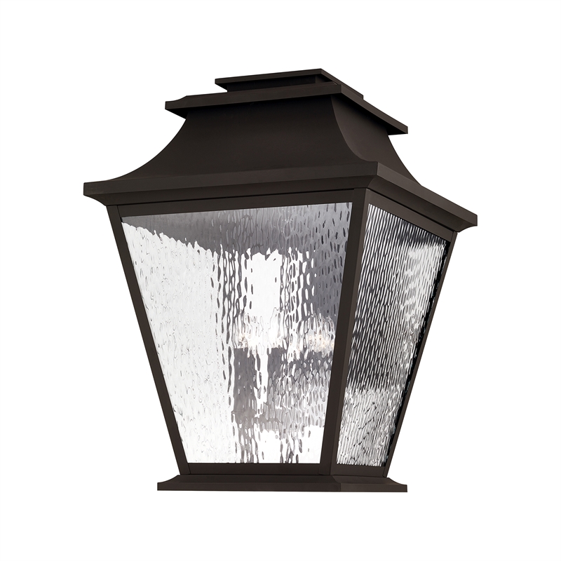 Beaumont Lane Contemporary Brass Outdoor Wall Lantern in Bronze