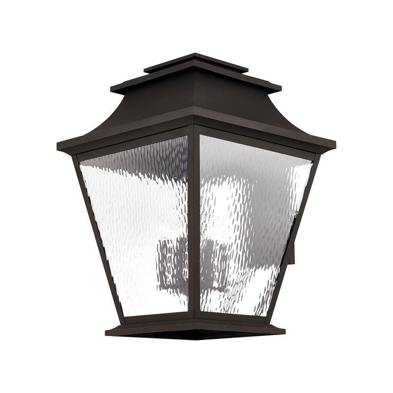 Beaumont Lane Contemporary Brass Outdoor Wall Lantern in Bronze