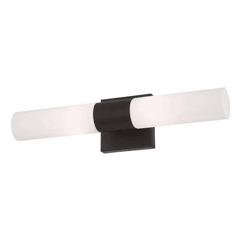 Beaumont Lane Contemporary 2-Light Twist Lock Metal ADA Vanity Sconce in Black