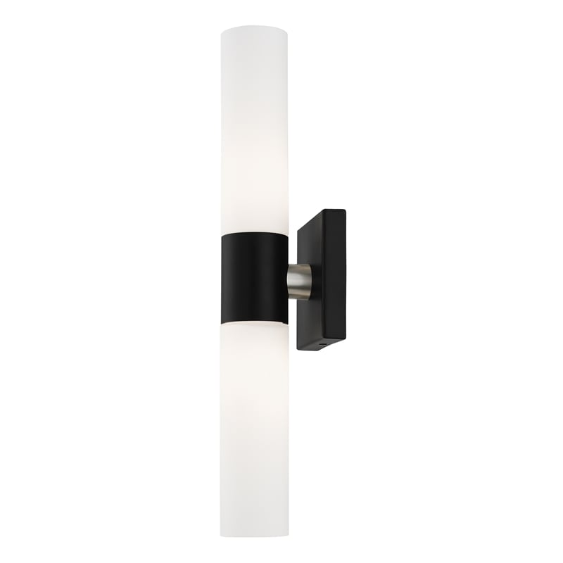 Beaumont Lane Contemporary 2-Light Twist Lock Metal ADA Vanity Sconce in Black