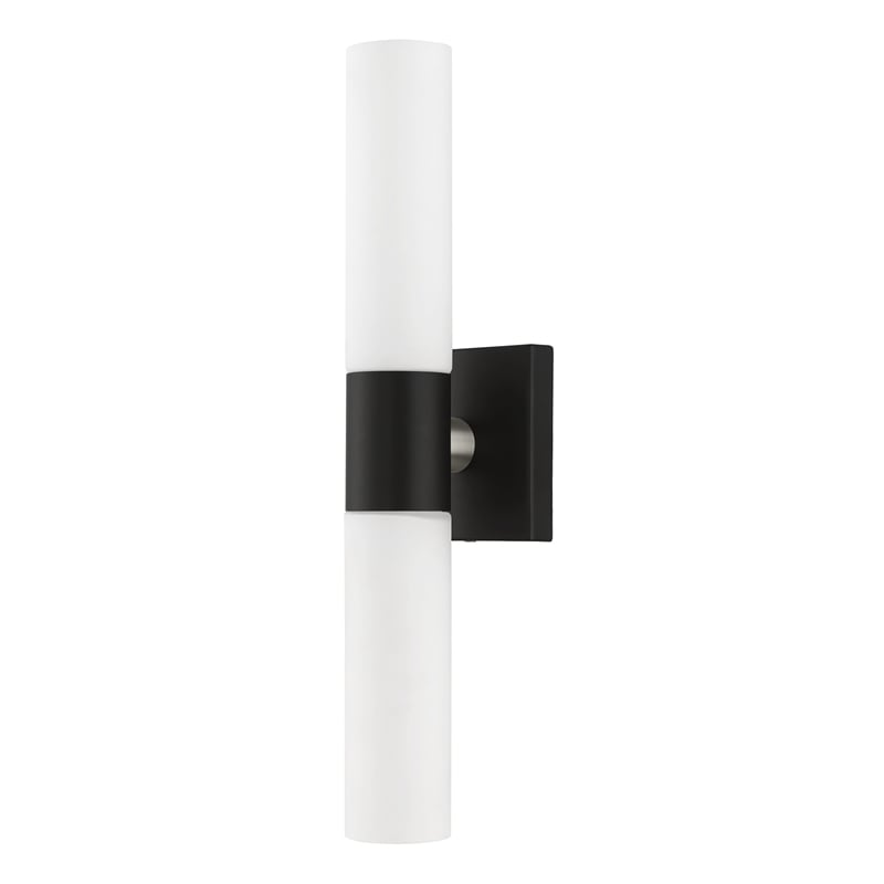 Beaumont Lane Contemporary 2-Light Twist Lock Metal ADA Vanity Sconce in Black