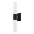 Beaumont Lane Contemporary 2-Light Twist Lock Metal ADA Vanity Sconce in Black