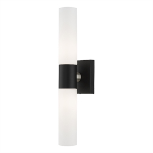 Beaumont Lane Contemporary 2-Light Twist Lock Metal ADA Vanity Sconce in Black
