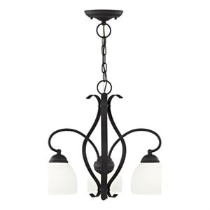 Beaumont Lane Contemporary 3 Light Black Convertible Chandelier/Semi Flush