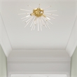 Beaumont Lane Mid-Century 4-Light Mid-Century Metal Ceiling Mount in Satin Brass