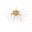 Beaumont Lane Mid-Century 4-Light Mid-Century Metal Ceiling Mount in Satin Brass