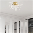 Beaumont Lane Mid-Century 4-Light Mid-Century Metal Ceiling Mount in Satin Brass