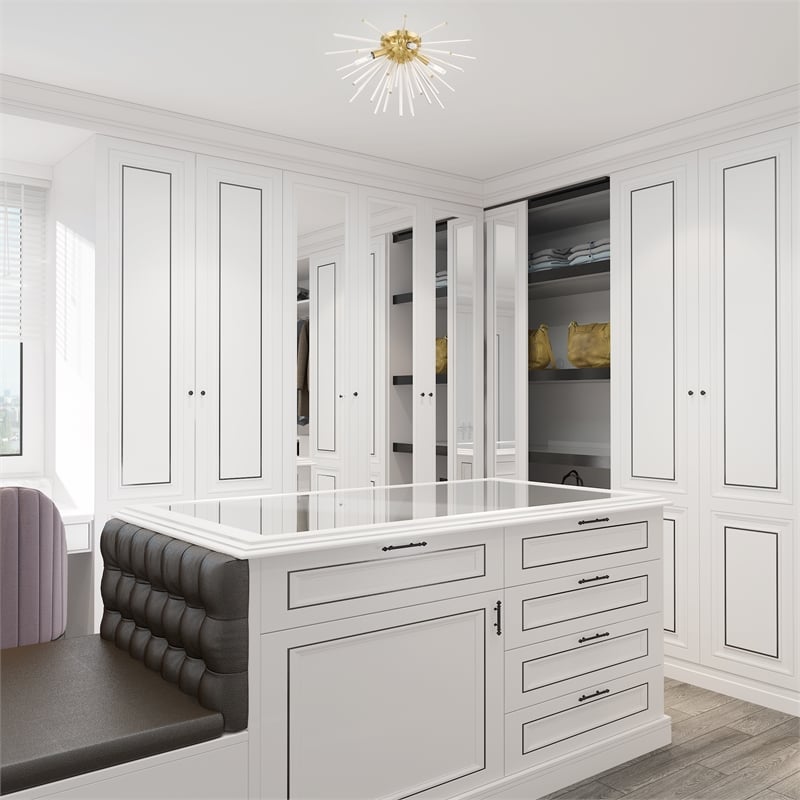 Beaumont Lane Mid-Century 4-Light Mid-Century Metal Ceiling Mount in Satin Brass