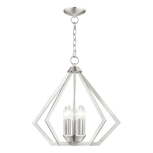 Beaumont Lane Contemporary 5-Light Metal Chandelier in Brushed Nickel