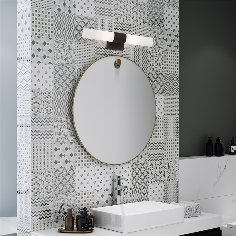 Beaumont Lane Contemporary 2-Light Twist Lock Metal ADA Vanity Sconce in Bronze