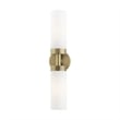 Beaumont Lane 2-Light Glass/Metal ADA Vanity Sconce in Antique Brass