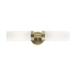 Beaumont Lane 2-Light Glass/Metal ADA Vanity Sconce in Antique Brass