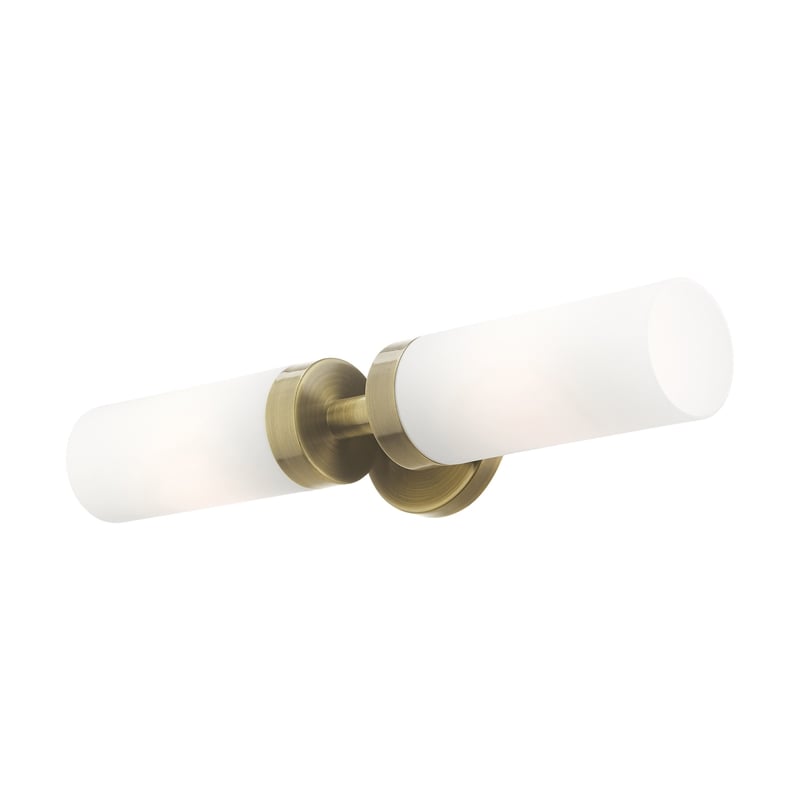 Beaumont Lane 2-Light Glass/Metal ADA Vanity Sconce in Antique Brass