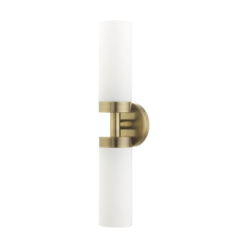 Beaumont Lane 2-Light Glass/Metal ADA Vanity Sconce in Antique Brass