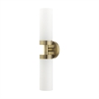 Beaumont Lane 2-Light Glass/Metal ADA Vanity Sconce in Antique Brass