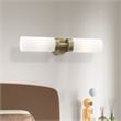 Beaumont Lane 2-Light Glass/Metal ADA Vanity Sconce in Antique Brass