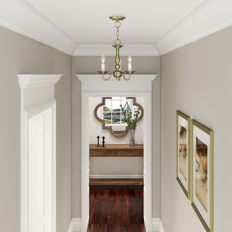 Beaumont Lane Contemporary 3 Light Antique Brass Chain Hang/Ceiling Mount