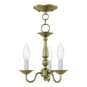 Beaumont Lane Contemporary 3 Light Antique Brass Chain Hang/Ceiling Mount