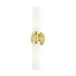 Beaumont Lane 2-Light Glass & Metal ADA Vanity Sconce in Satin Brass
