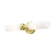 Beaumont Lane 2-Light Glass & Metal ADA Vanity Sconce in Satin Brass