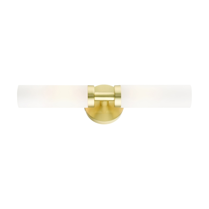 Beaumont Lane 2-Light Glass & Metal ADA Vanity Sconce in Satin Brass