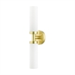 Beaumont Lane 2-Light Glass & Metal ADA Vanity Sconce in Satin Brass
