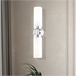 Beaumont Lane 2-Light Glass/Metal ADA Vanity Sconce in Polished Chrome