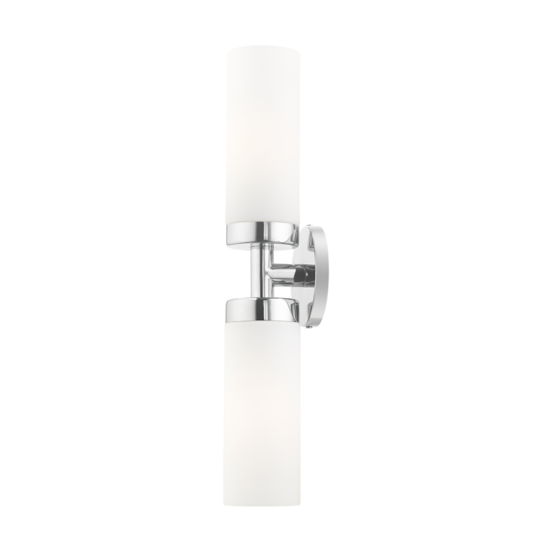 Beaumont Lane 2-Light Glass/Metal ADA Vanity Sconce in Polished Chrome
