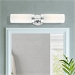 Beaumont Lane 2-Light Glass/Metal ADA Vanity Sconce in Polished Chrome
