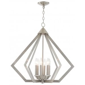 Beaumont Lane Contemporary 6 Light Chandelier in Brushed Nickel