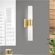 Beaumont Lane 2-Light Twist Lock Metal Vanity Lighting in Satin Brass