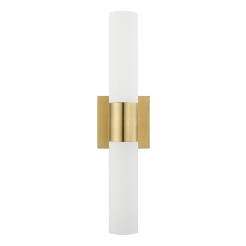 Beaumont Lane 2-Light Twist Lock Metal Vanity Lighting in Satin Brass