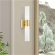 Beaumont Lane 2-Light Twist Lock Metal Vanity Lighting in Satin Brass
