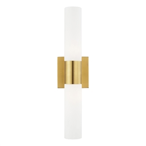 Beaumont Lane 2-Light Twist Lock Metal Vanity Lighting in Satin Brass