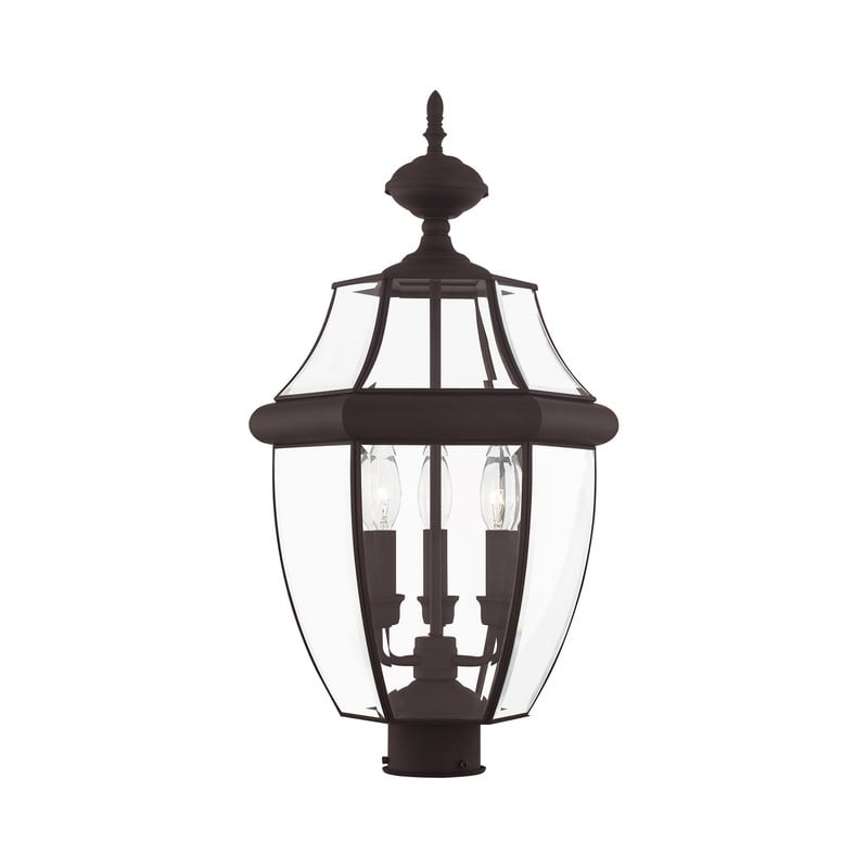 Beaumont Lane Contemporary 3 Light Bronze Outdoor Post Top Lantern