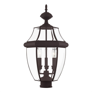 Beaumont Lane Contemporary 3 Light Bronze Outdoor Post Top Lantern