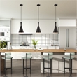 Beaumont Lane Contemporary 1-Light Metal Single Pendant in Black