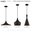 Beaumont Lane Contemporary 1-Light Metal Single Pendant in Black