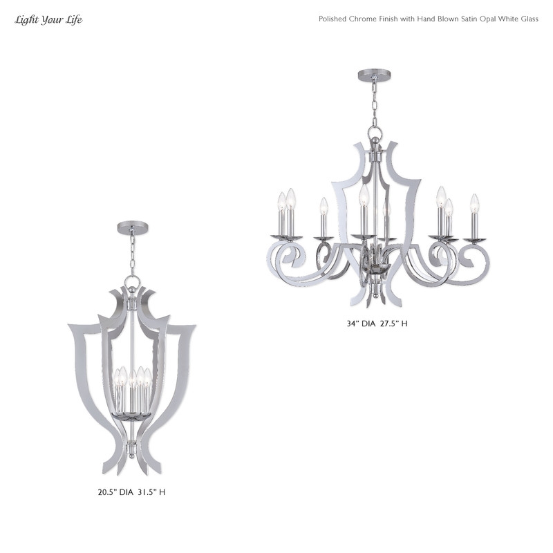 Beaumont Lane Contemporary 5 Light Chandelier in Polished Chrome